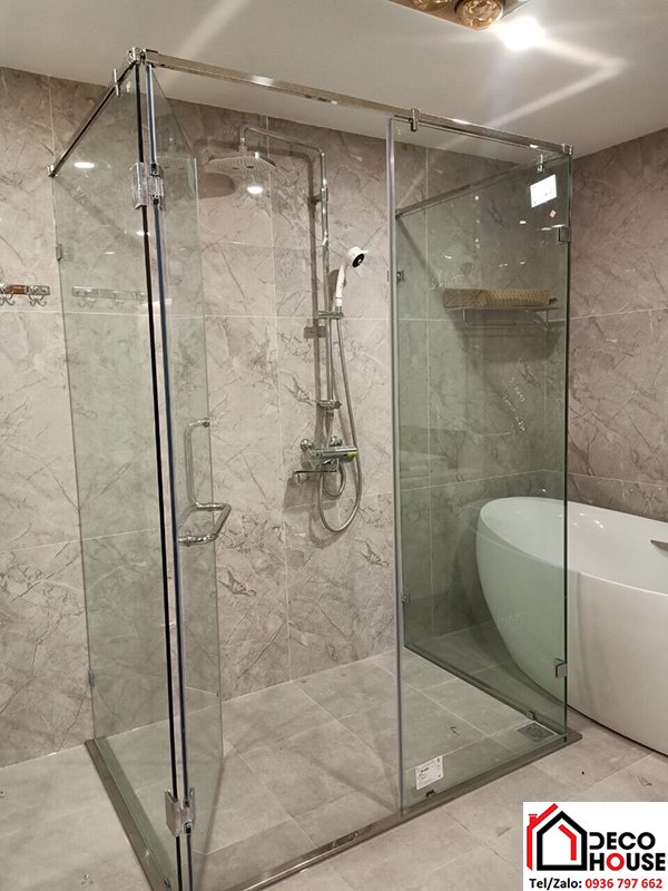 Cabin tắm kính vuông góc 90 độ