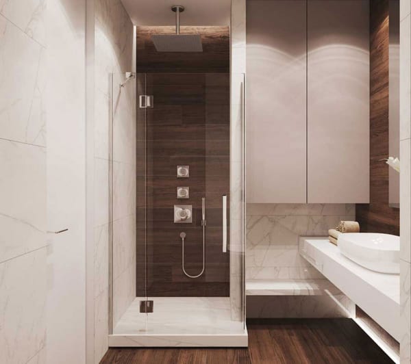 Mẫu vách kính phòng tắm nhỏ
