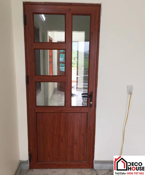 Cửa nhôm Xingfa vân gỗ 1 cánh