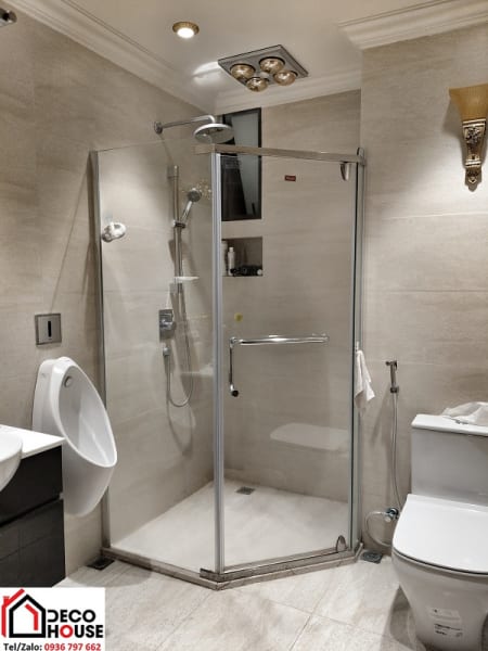 Vách kính nhà tắm vát góc Fendi FIV-1X3 (900x900x1900mm)