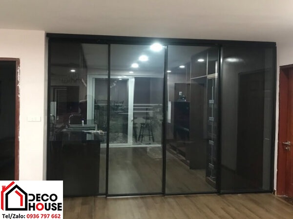 Cửa lùa slim 4 cánh xingfa không ray dưới