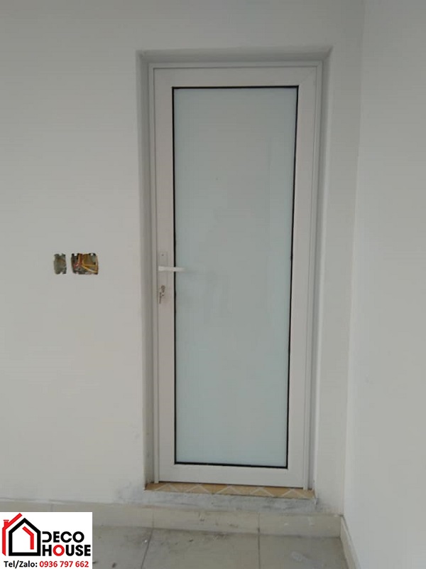 Cửa nhôm nhà vệ sinh 1 cánh màu trắng hệ Việt Pháp