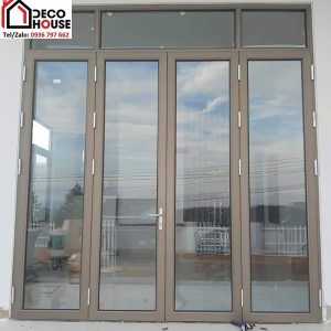 Cửa nhôm Việt Pháp màu cafe