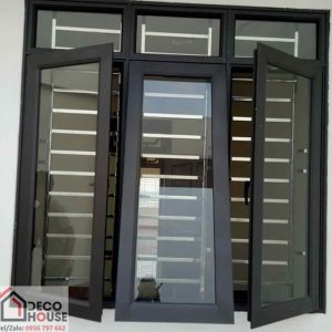 Cửa sổ nhôm Việt Pháp màu đen
