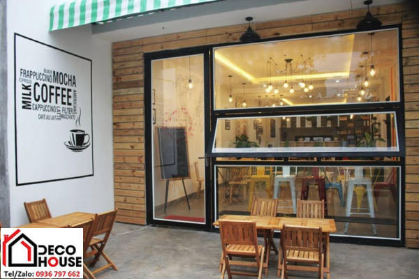 Cửa nhôm kính quán cafe