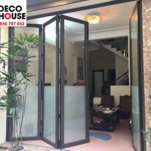 Lắp cửa nhôm Xingfa xếp trượt 4 cánh giá rẻ
