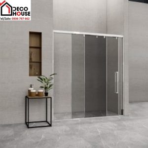 Vách kính nhà tắm cửa lùa Flight FLS-P3 màu trắng