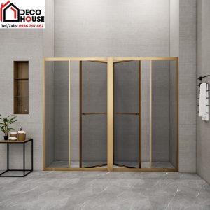 Vách kính nhà tắm Flight FLS-T5 màu vàng gold