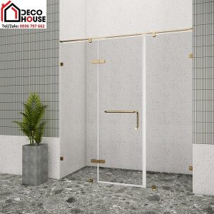 Vách kính nhà tắm phẳng 3 tấm Flight FLN-P3 màu vàng gold