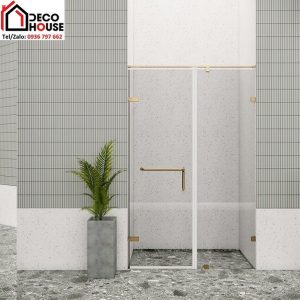 Vách kính tắm mở quay 2 tấm Flight FLN-P2 màu vàng gold