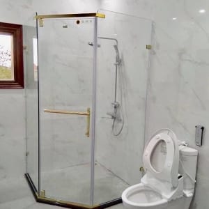 Phòng tắm kính góc mạ vàng Fendi FDV-1X3 (1000x1000x2000)